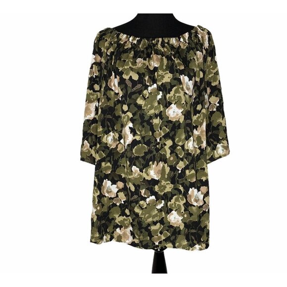 French Connection Women's Olive Night Adeline Dream Off The Shoulder‎ Dress SZ M - Picture 2 of 9